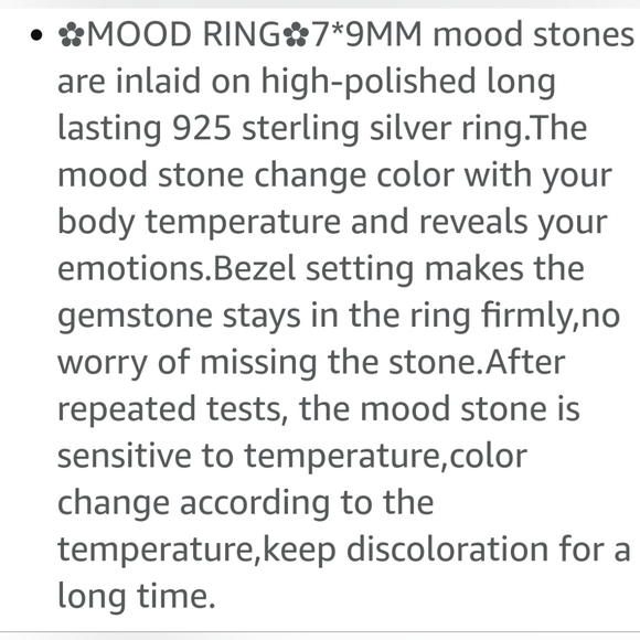 Sterling silver 925 mood ring. Temperature Color changing - Picture 7 of 9